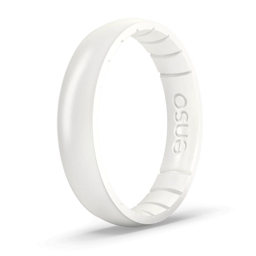NIB Enso Rings ELEMENTS CLASSIC THIN SILICONE RING - PEARL size 4